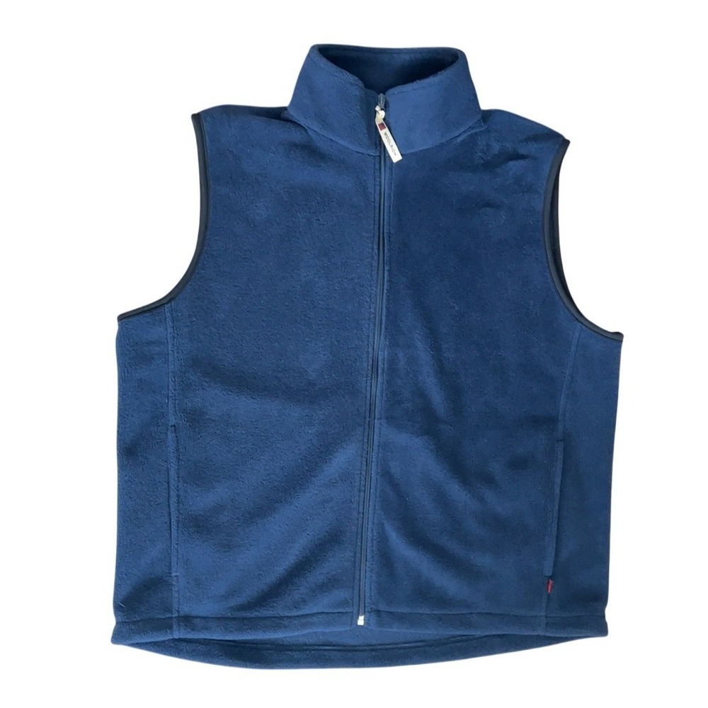 Men's Woolrich Dark Blue Fleece Full Zip Vest Size Large
